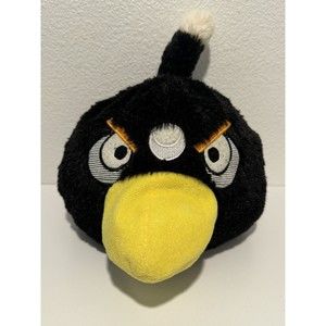 Angry Birds 10 inch Black Bomb White Dot Plush Rare Commonwealth 2010